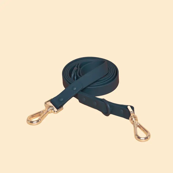 Waterproof Double Clip Dog Leash - Midnight