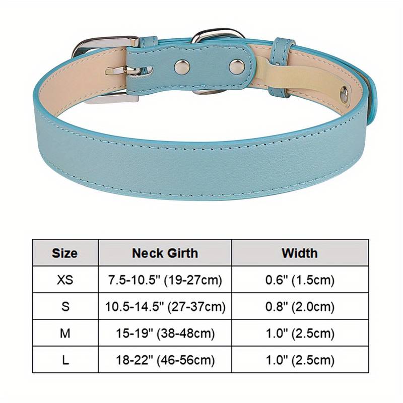 Soft Leather Collar - Blue