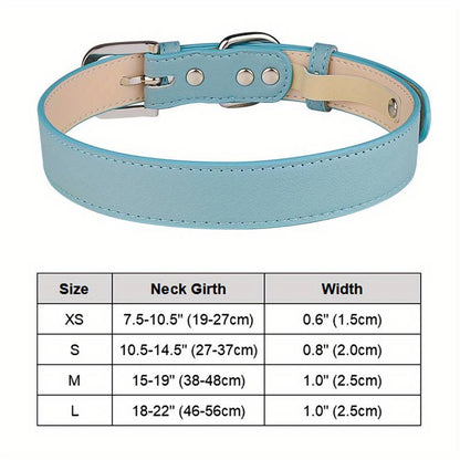 Soft Leather Collar - Blue