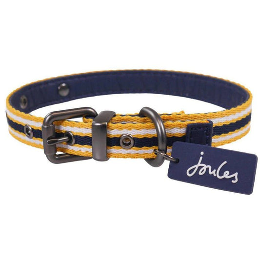 Joules Coastal Yellow & Navy Dog Collar