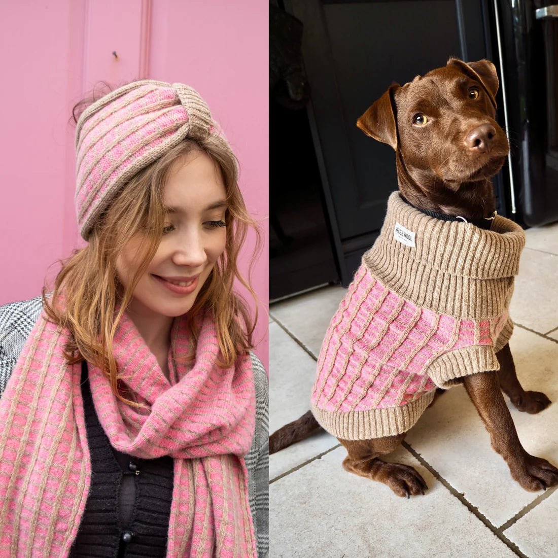 Paddy Pink Dog Jumper & Matching Headband Set