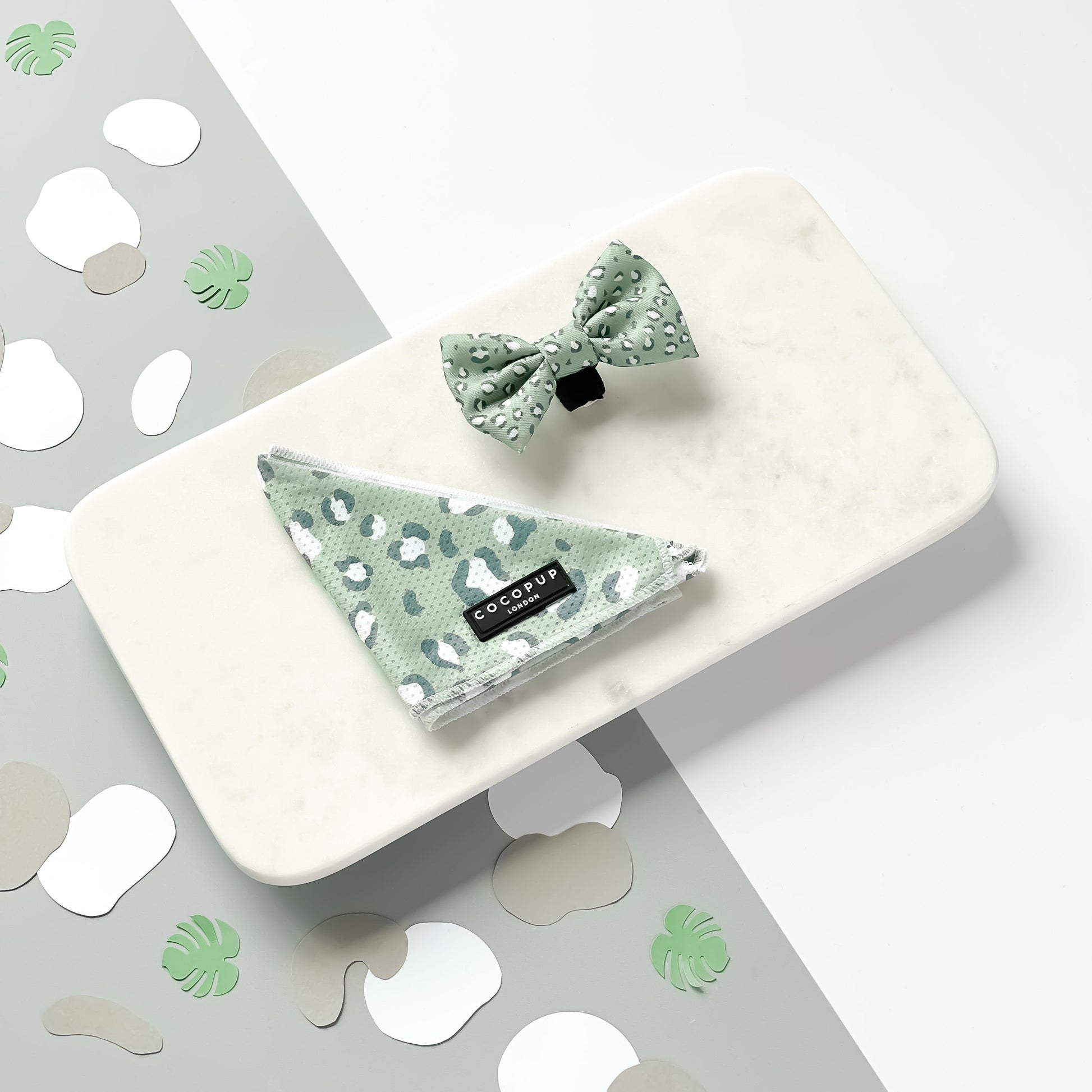 Sage Leopard Bow Tie - The Cambridge Dog Co.