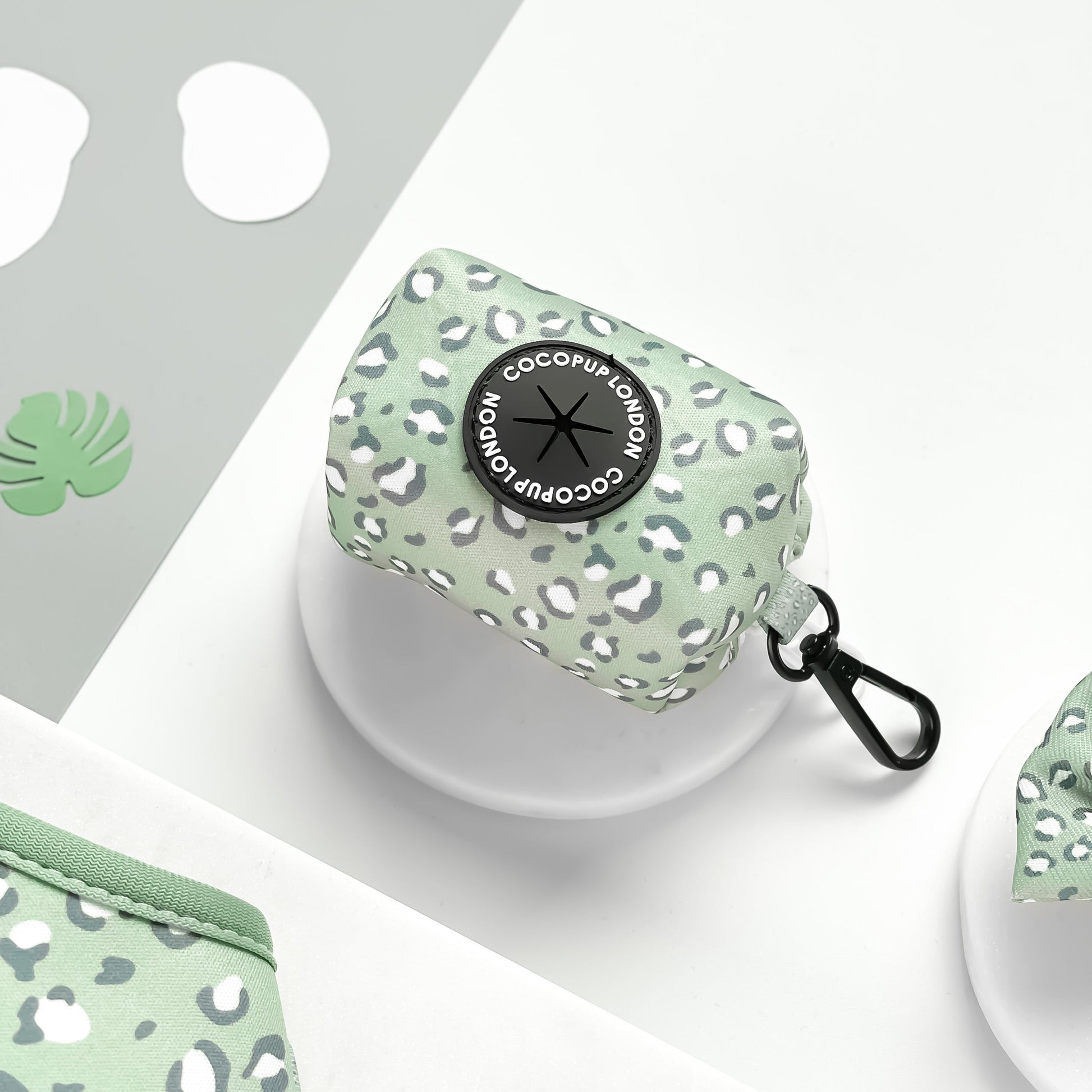 Sage Leopard Poo Bag Holder - The Cambridge Dog Co.
