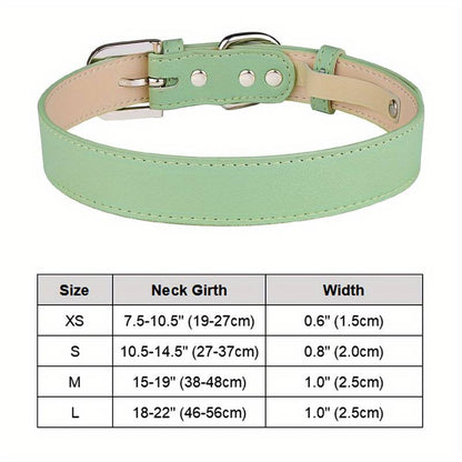 Soft Leather Collar - Green
