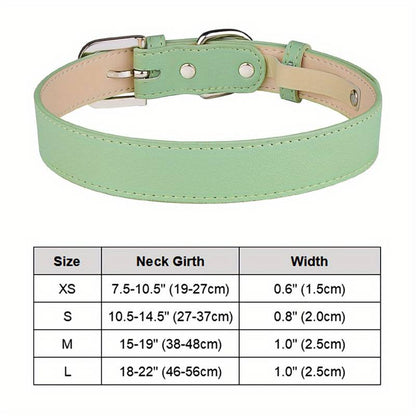 Soft Leather Collar - Green