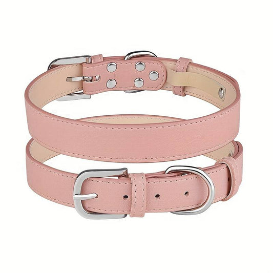 Soft Leather Collar - Pink